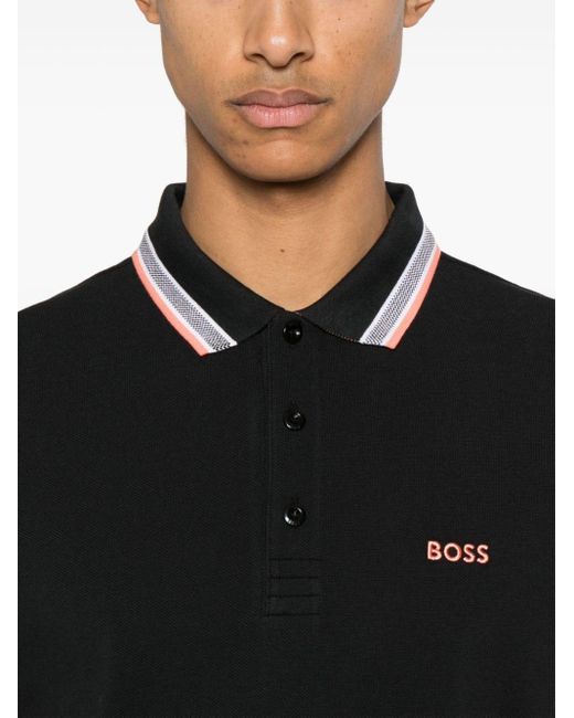 Boss Poloshirt mit Logo-Stickerei in Black für Herren