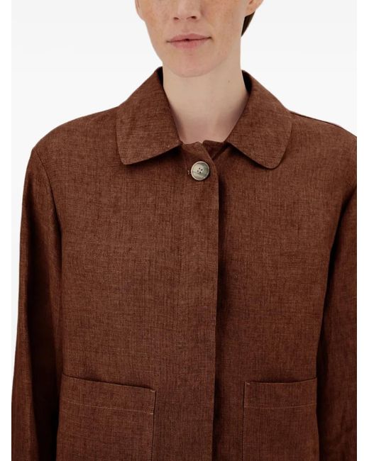Herno Brown Resort Linen Jacket