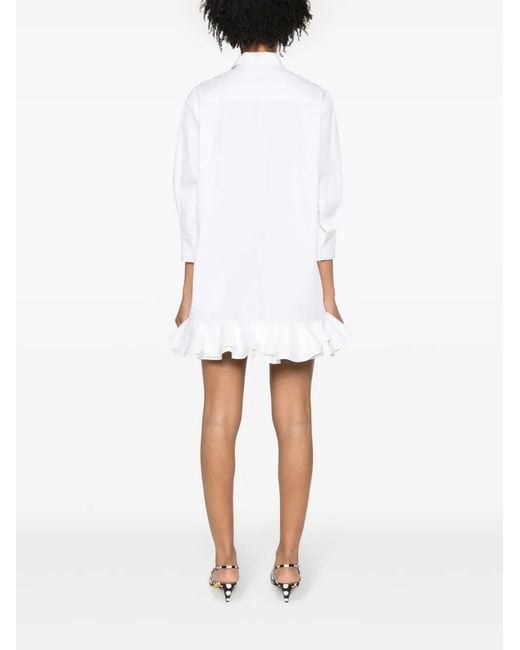 Blanca Vita White Acaly Ruffle-Detail Dress