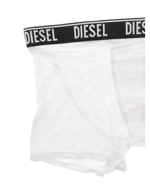 DIESEL White Logo-Waistband Boxers for men
