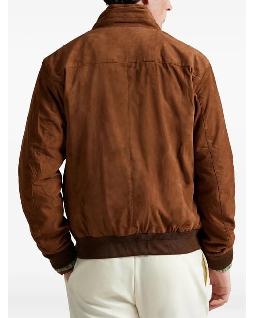 Polo Ralph Lauren Brown Suede Bomber Jacket for men