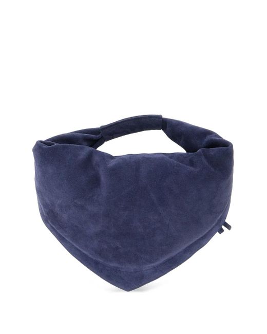 FEDERICO CINA Blue Torttelino Suede Tote Bag