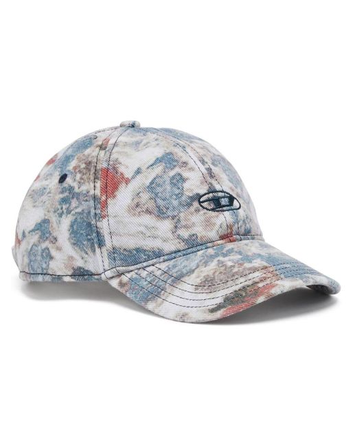 DIESEL Blue Camouflage-print Baseball Cap for men