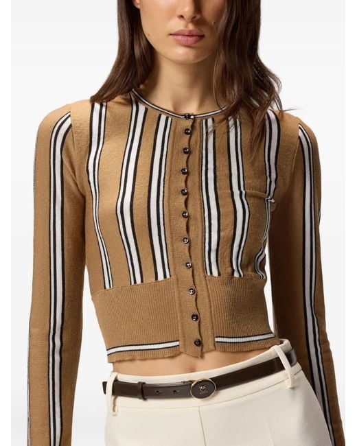 Pinko Black Striped Button Cardigan