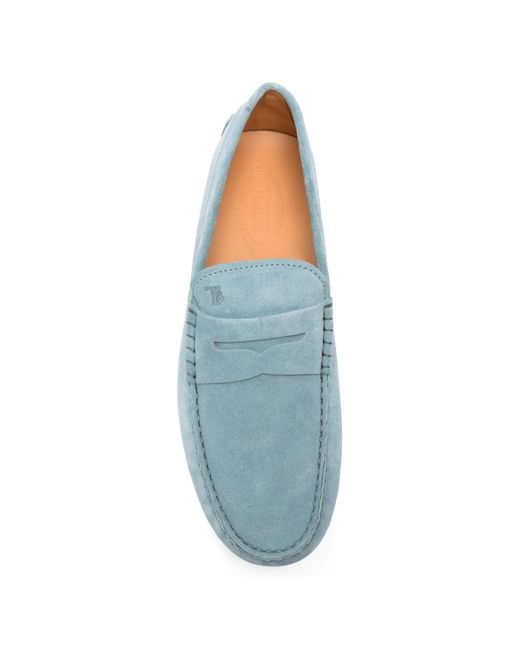 Tod's Blue Gommino Bubble Penny-Strap Loafers for men