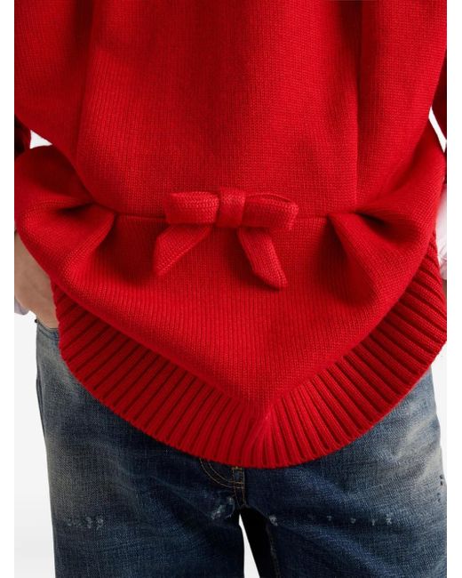 Prada Bow-detail Sweater Red
