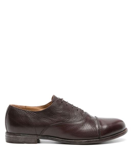 Moma Brown Grained-leather Oxford Shoes for men