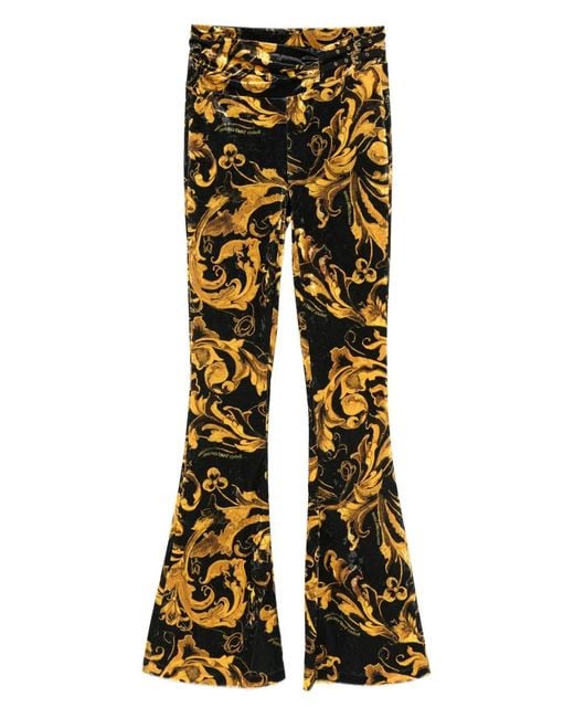 Versace Jeans Couture Yellow Barocco-Print Trousers