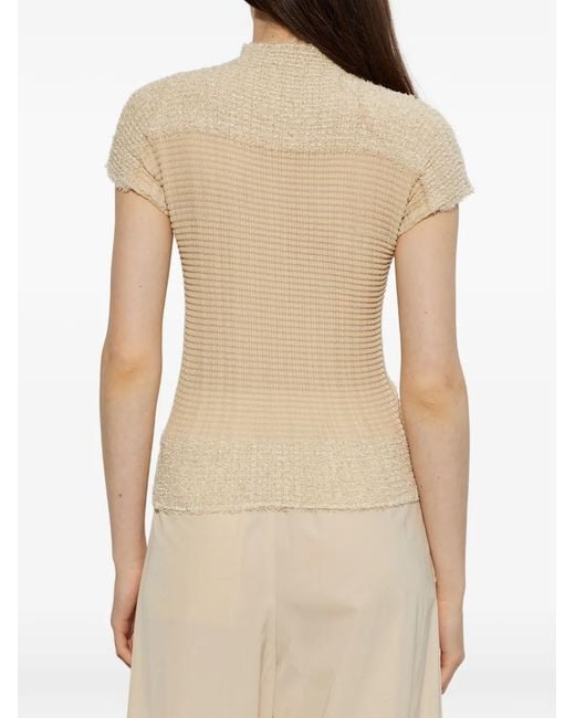 Issey Miyake Natural Pleated Short-Sleeve T-Shirt