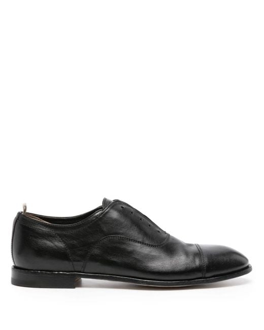 Officine Creative Black Anatomia Leather Derby Shoes for men