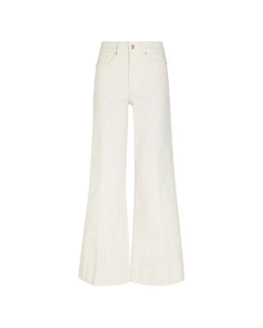 GOOD AMERICAN White Good Waist Pressed-Crease Wide-Leg Jeans