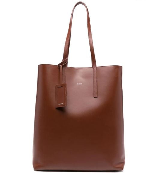 Sandro Brown Leather Tote Bag for men