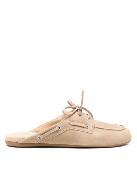 Mules Lacées À Bout Pointu Miu Miu en coloris White