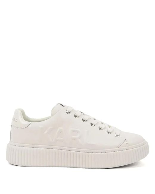 Karl Lagerfeld White Embossed Sneakers for men