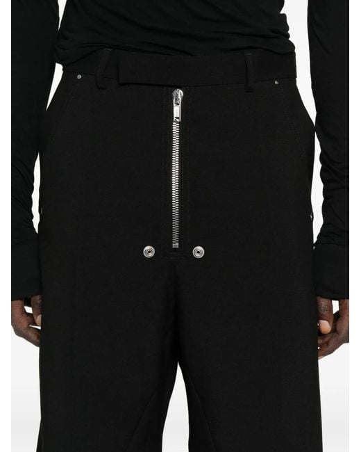 Rick Owens Black Virgin Wool Trousers for men