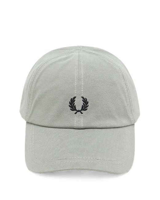 Fred Perry Gray Laurel Wreath Logo Cap for men