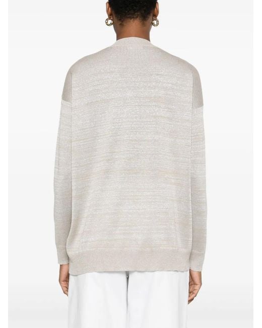 Fabiana Filippi White Pullover Mit Metallic-Garn