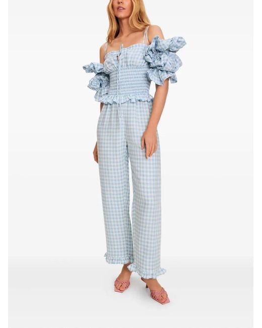 Sleeper Blue Linen-Blend Trousers