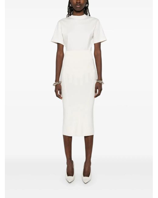 Mugler White Corset Open-Back Bodysuit