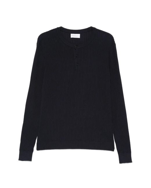 Diana Studio Blue Quarter-Button Sweater for men