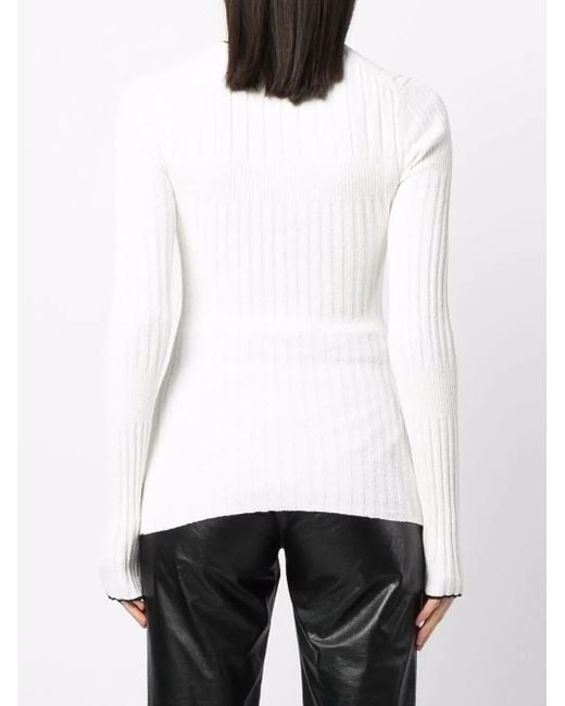 Proenza Schouler White Contrast-Trim Bouclé Cardigan
