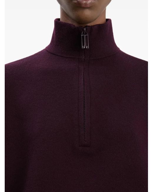 Victoria Beckham Black Half-Zip Sweater