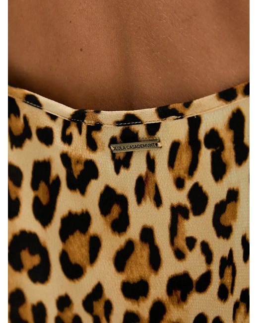 Lola Casademunt Natural Leopard-Print Top