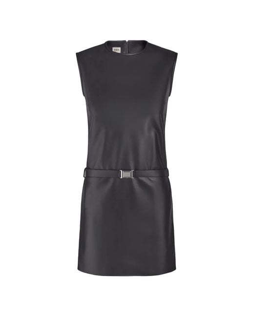 Tod's Women's Black Belted Leather Mini Dress Tod's Women's Black Belted Leather Mini Dress