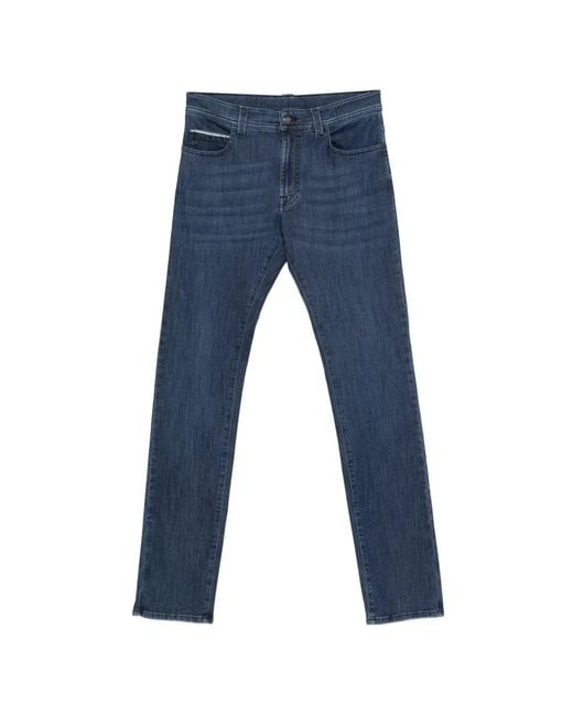 Canali Blue Five-Pocket Jeans for men