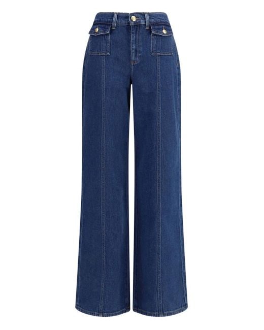 7 For All Mankind Blue Lotta Wide-Leg Jeans