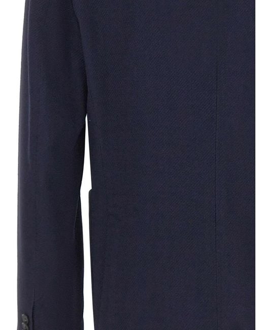 Manuel Ritz Blue Lapel-Pin Blazer for men