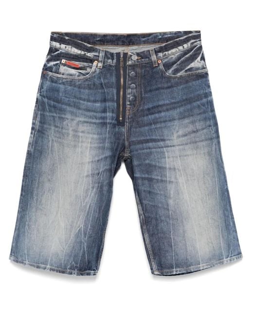 Pantalones vaqueros cortos con parche del logo Martine Rose de hombre de color Blue