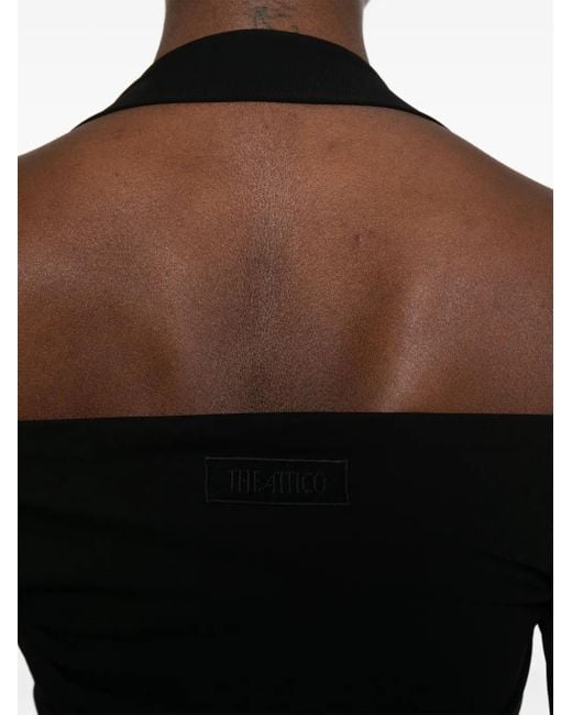 Vestido corto con cuello halter The Attico de color Black