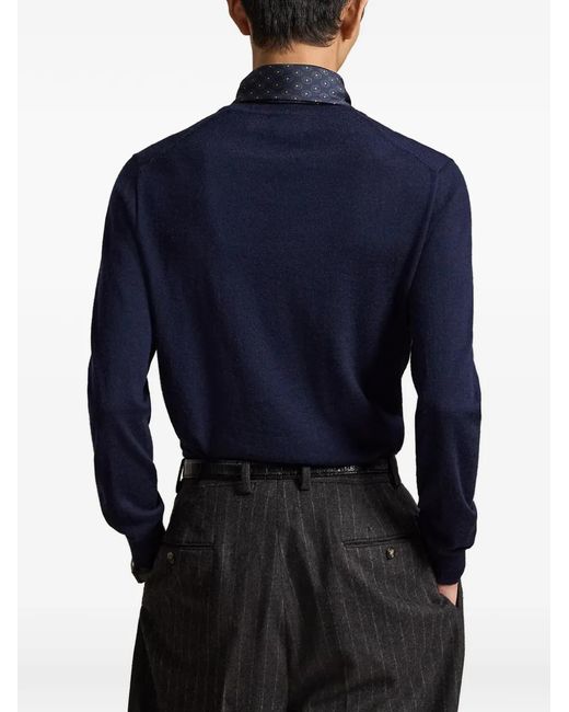 Polo Ralph Lauren Blue Washable Wool Crew-Neck Jumper for men