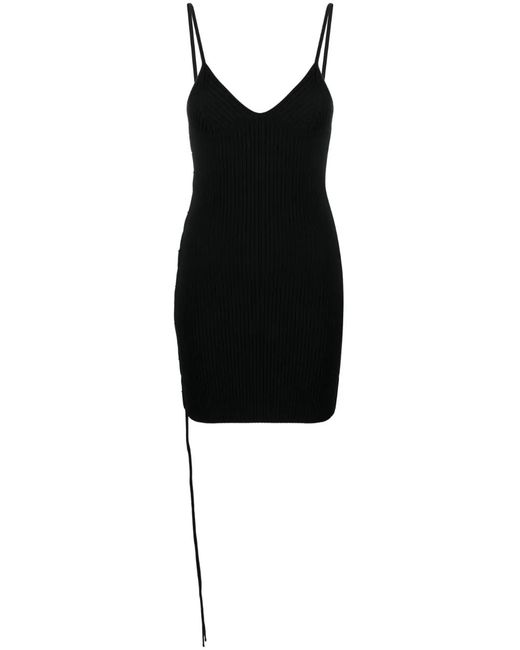 Off-White c/o Virgil Abloh Black Vanise Lace-up S/l Mini Dress