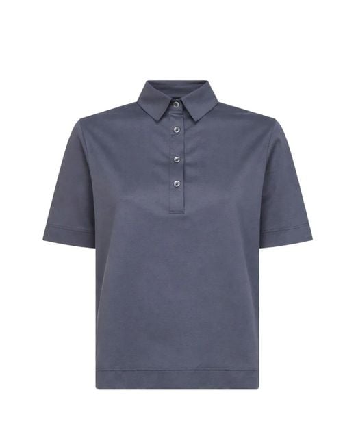 Blanca Vita Blue Cotton Polo Top