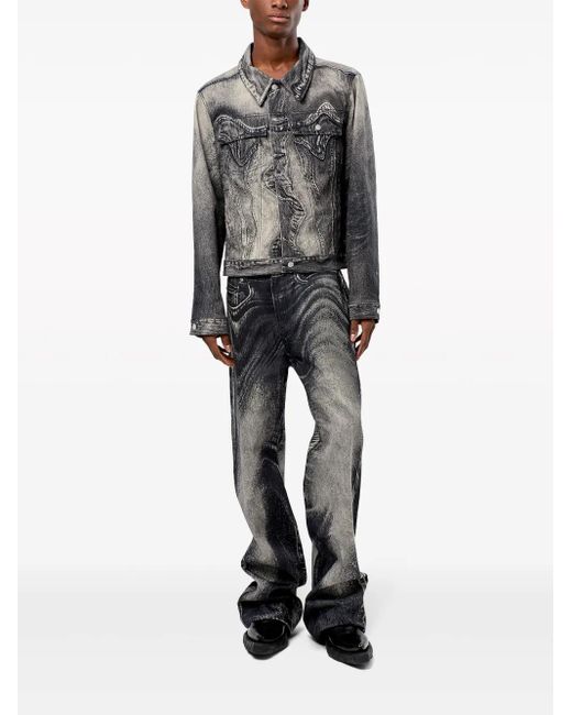 CAMPERLAB Gray Abstract-Pattern Jeans