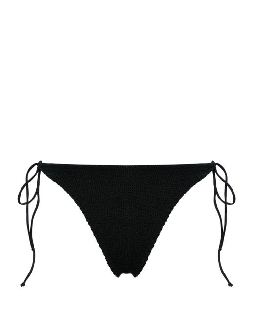Mc2 Saint Barth Black Norah Crinkled Bikini Bottoms