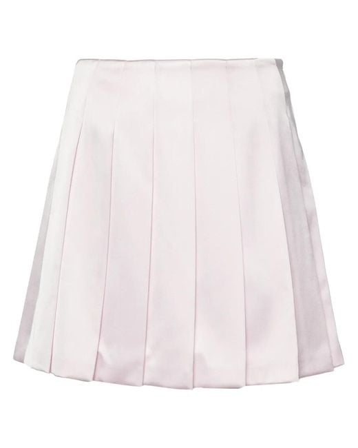 Self-Portrait Pink Fully Pleated Satin Miniskirt