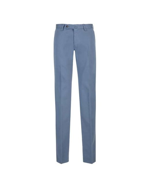 PT Torino Blue Belt-Loop Trousers for men