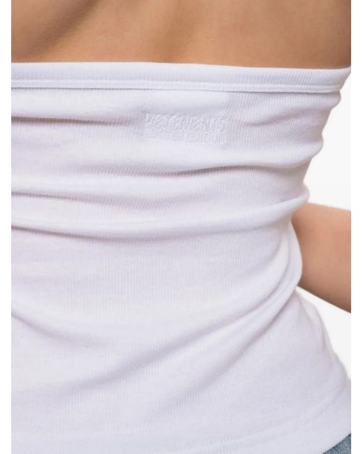 Vetements White Halter Cotton Tank Top