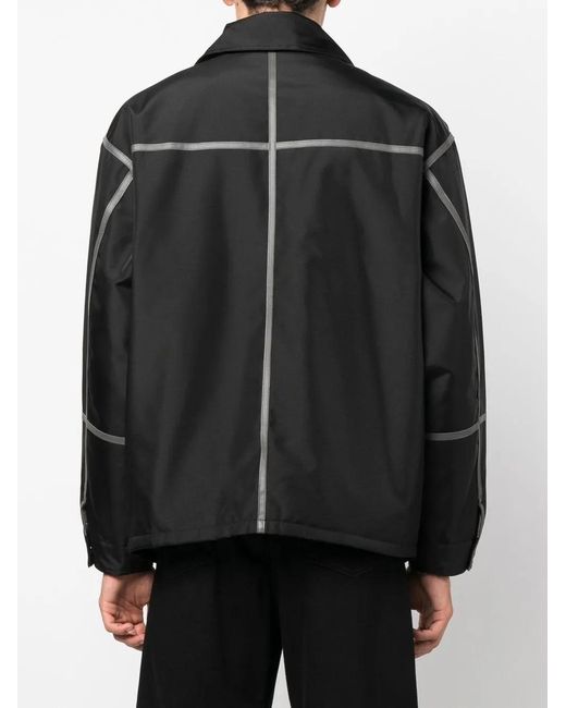 DIESEL Black Piped-Trim Canvas Jacket for men