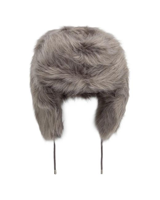 Patrizia Pepe Gray Fauxffur Hat