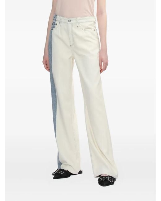 Rag & Bone White Logan Two-Tone Jeans