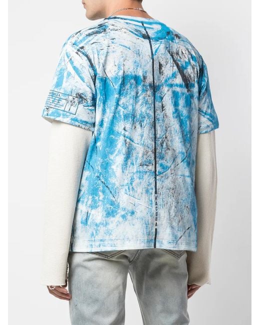 メンズ Haculla ハンドペイント Tシャツ Blue