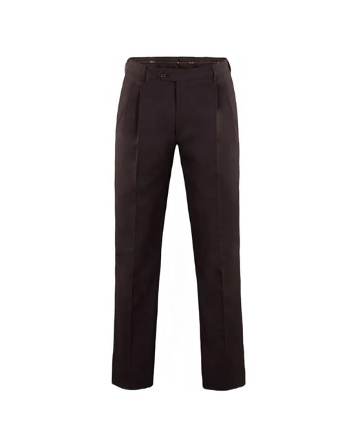 Moorer Black Jarvis-Slw Pleated Trousers for men