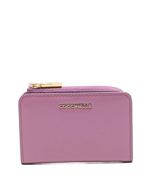 Coccinelle Purple Logo-Plaque Bifold Wallet