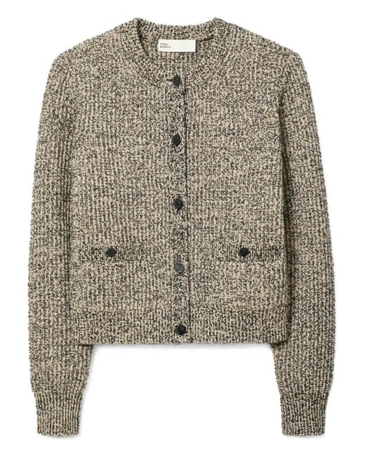 Tory Burch Natural Tweed Pocket Cardigan
