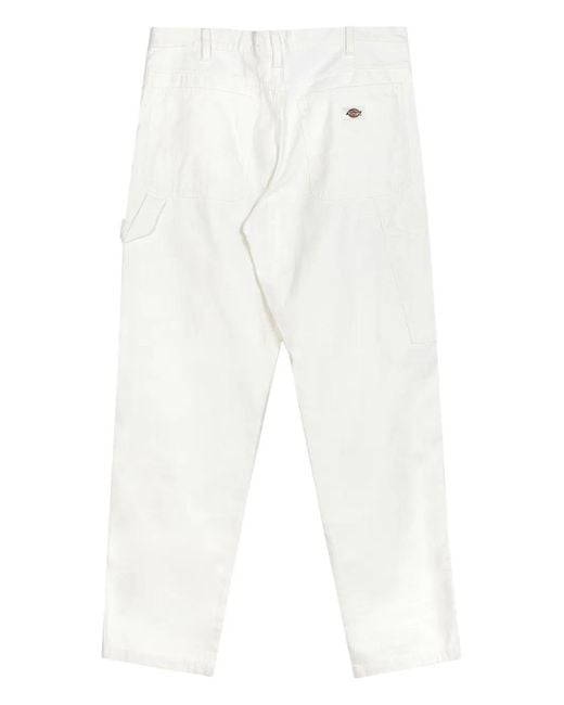 Dickies White Logo-Patch Trousers for men