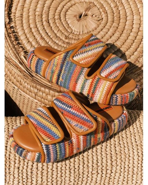 Simon Miller Orange Cro Touch-Strap Sandals
